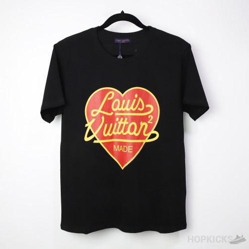 L*V x Nigo Intarsia Jacquard Heart Crewneck Dark Ocean